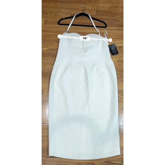 Retrofête White Halter bodycon Midi wedding  Party Cheryl Dress size  XL NWT - Picture 5 of 11